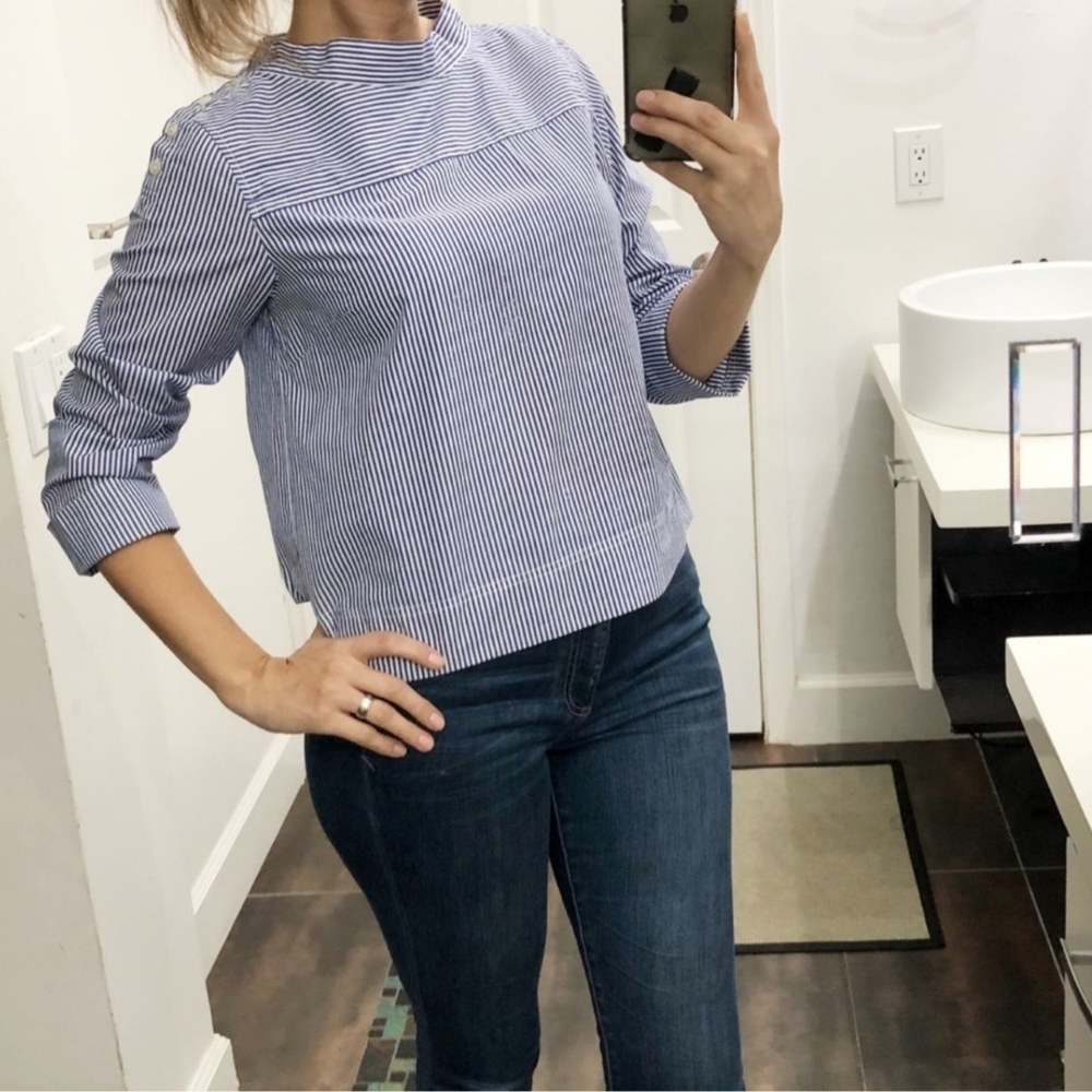 J.Crew Striped Blue Women's Top / Blouse
